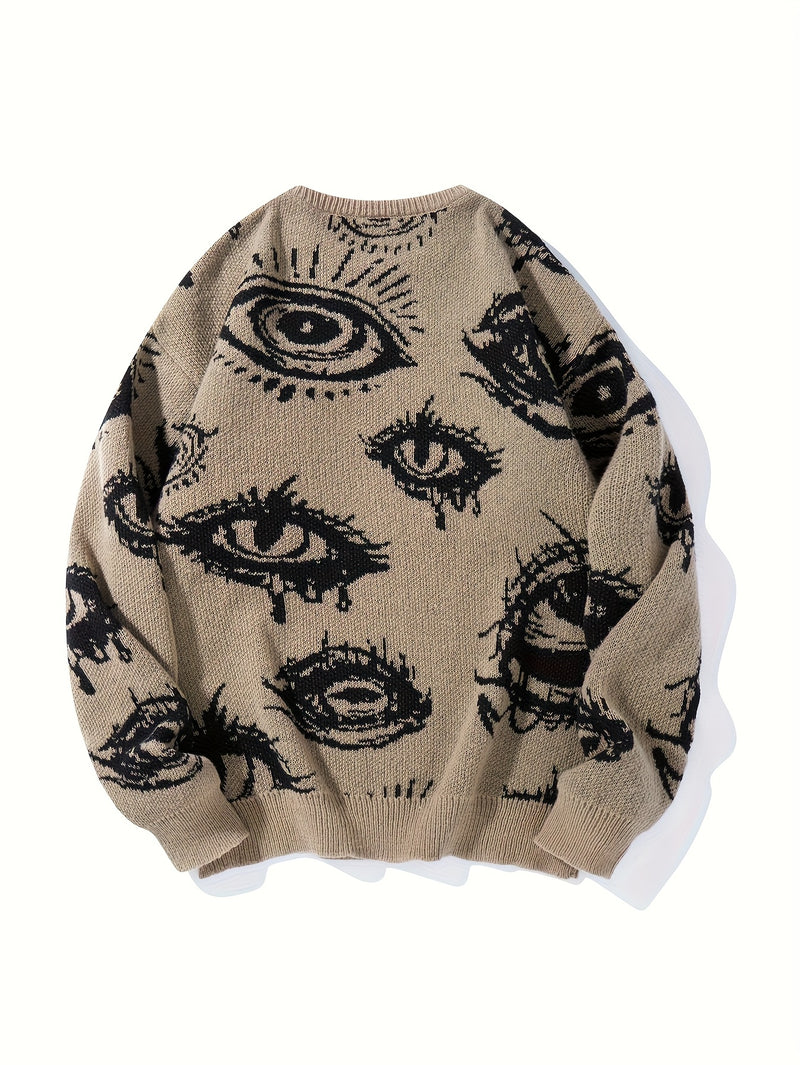 Men’s Round Neck Street Style Pullover with Contrasting Colors.