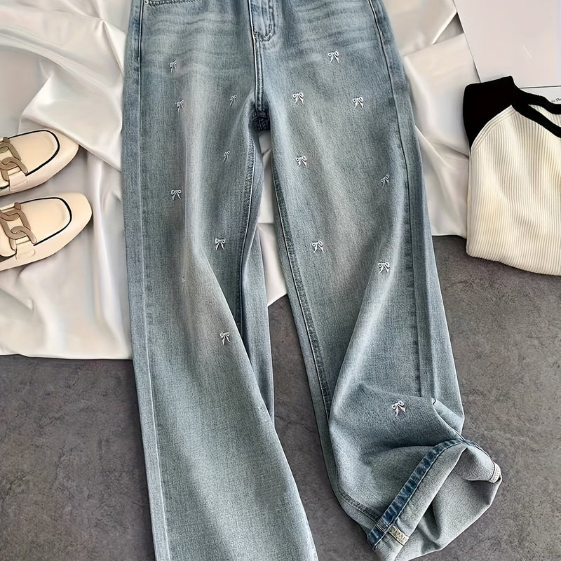 Light Blue Wide-Leg Jeans for Women.