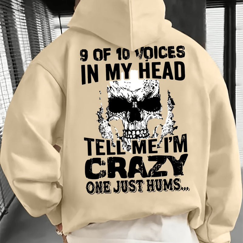 Men's "Skull" Print Hooded Sweatshirt.