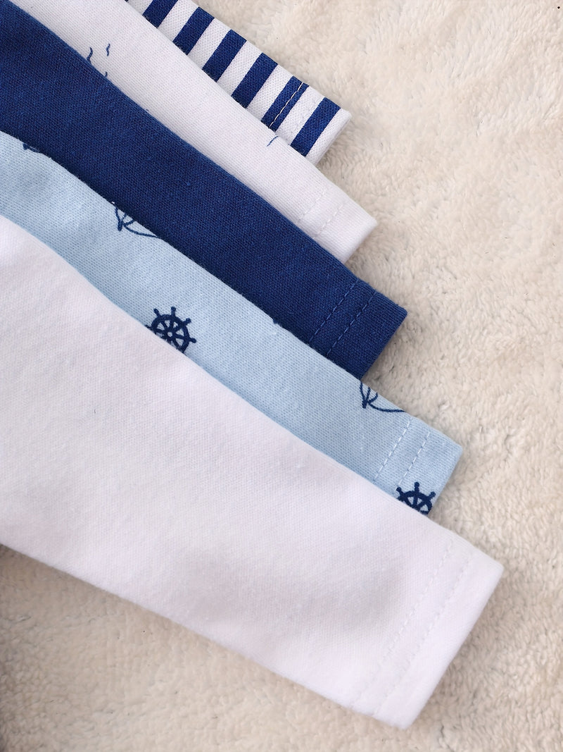 5pcs Boys' Autumn/Winter Long Sleeve Set, Navy Style Children's.