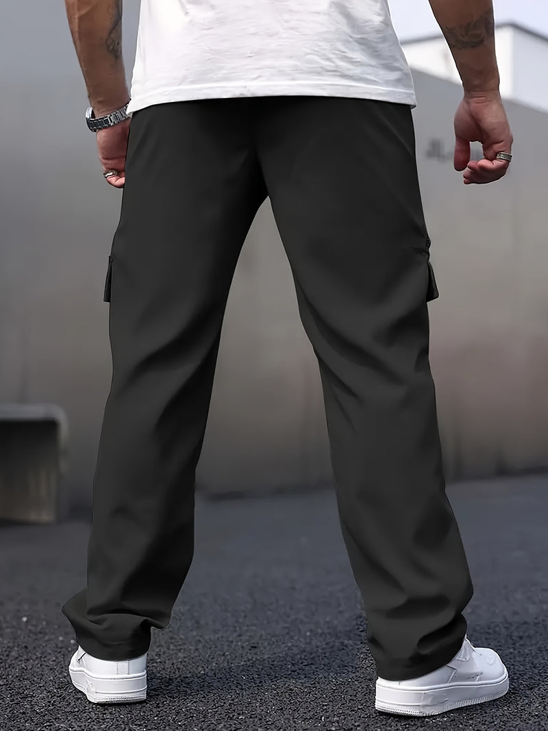 Men's Casual Cargo Pants with Multiple Pockets.