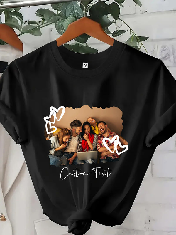 Women’s Custom Photo Shirt, Personalized Friend Picture Tee.
