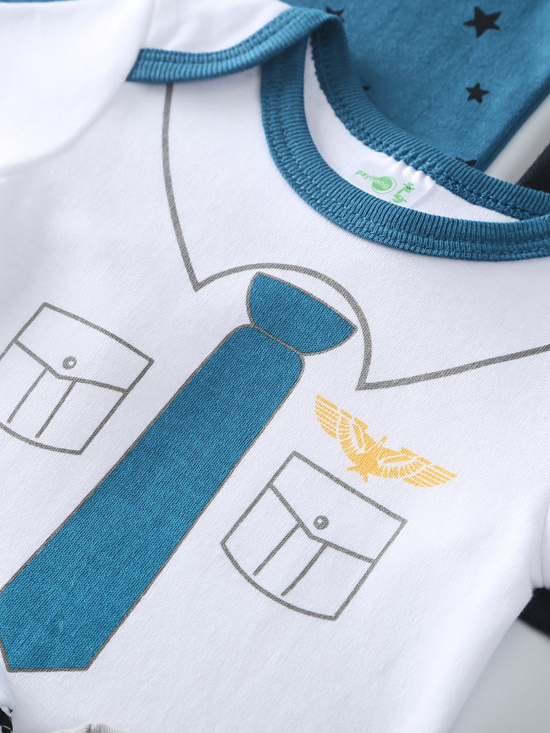 5pcs Boys' Casual Romper, Boys' Suitable for Newborn Children's.