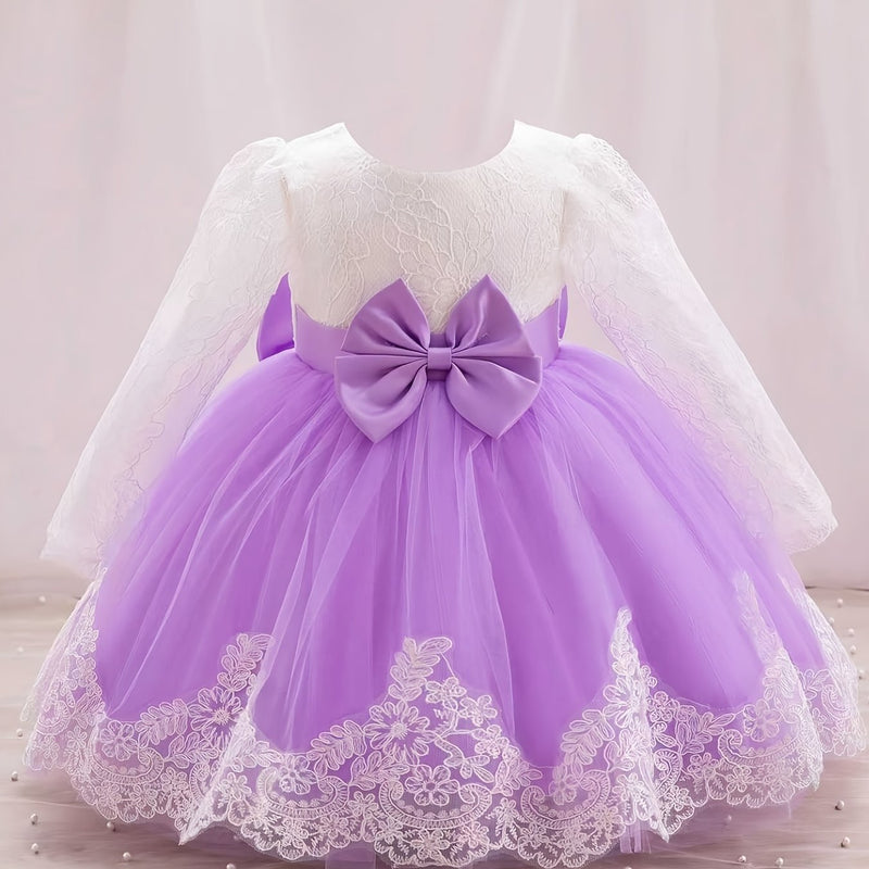 New Bow Children's Dress, Infant & Toddler Christening Gown.