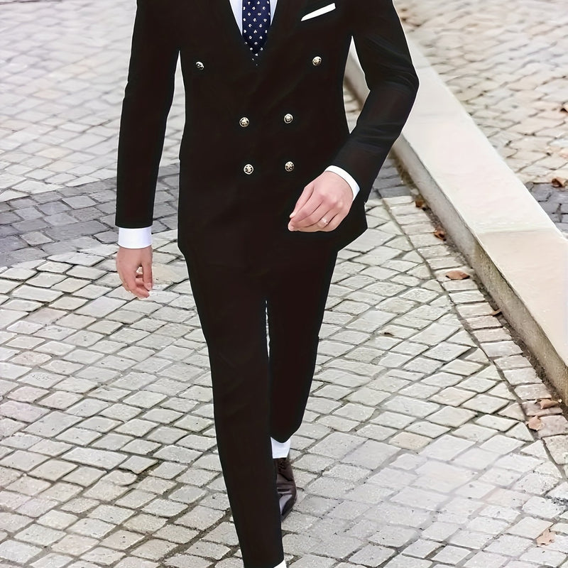 Men'S 2pcs Suit, Jacket + Trousers - Casual Business Style.