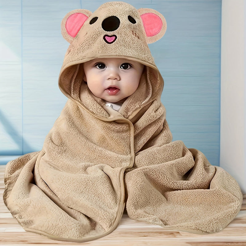 1-Pack Kids Hooded Bathrobe - Animal Cartoon Design.