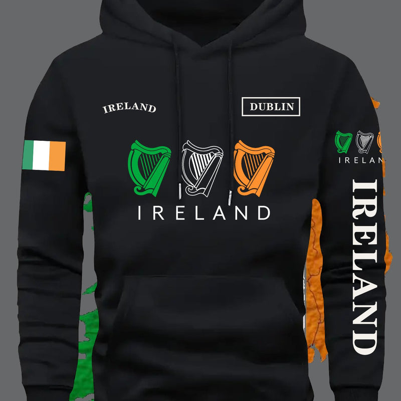 Men's Brown Ireland Flag Graphic Hoodie.