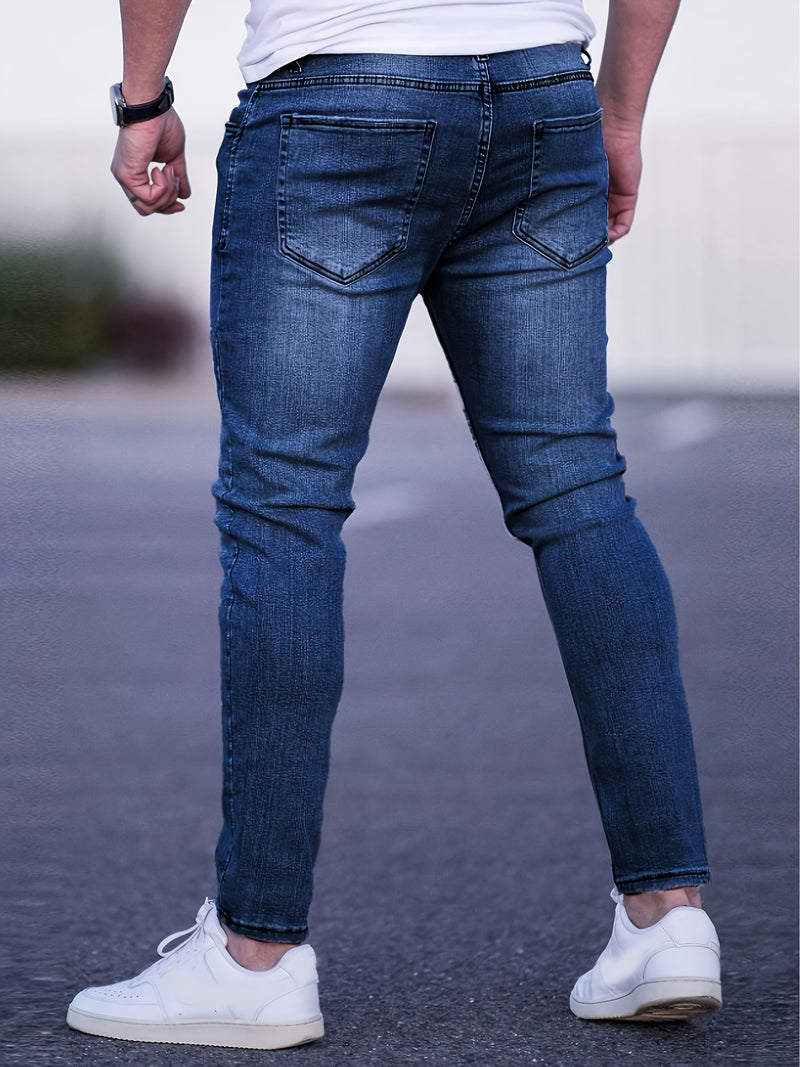 Men's Casual Slim Fit Stretch Denim Pants.