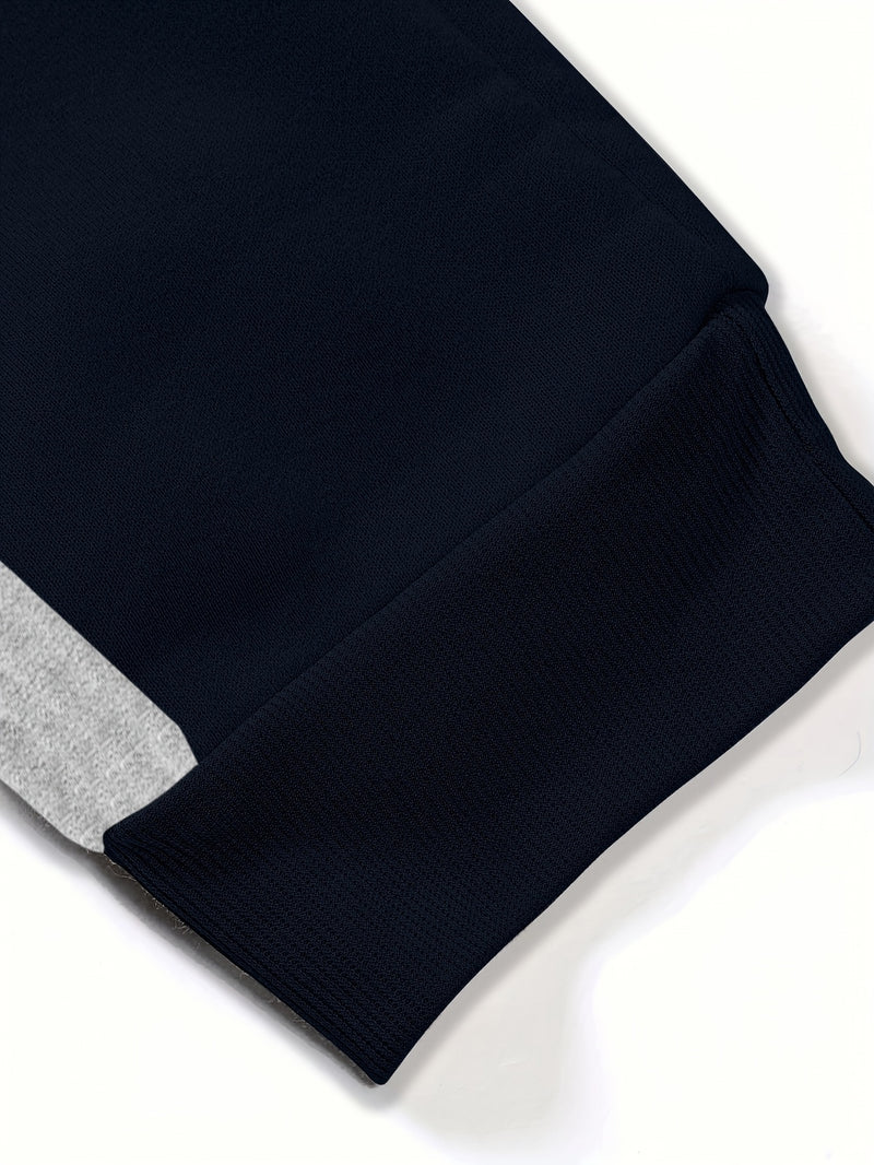 Men's Color Blocked Drawstring Sports Pants with Eye-catching Print Design.