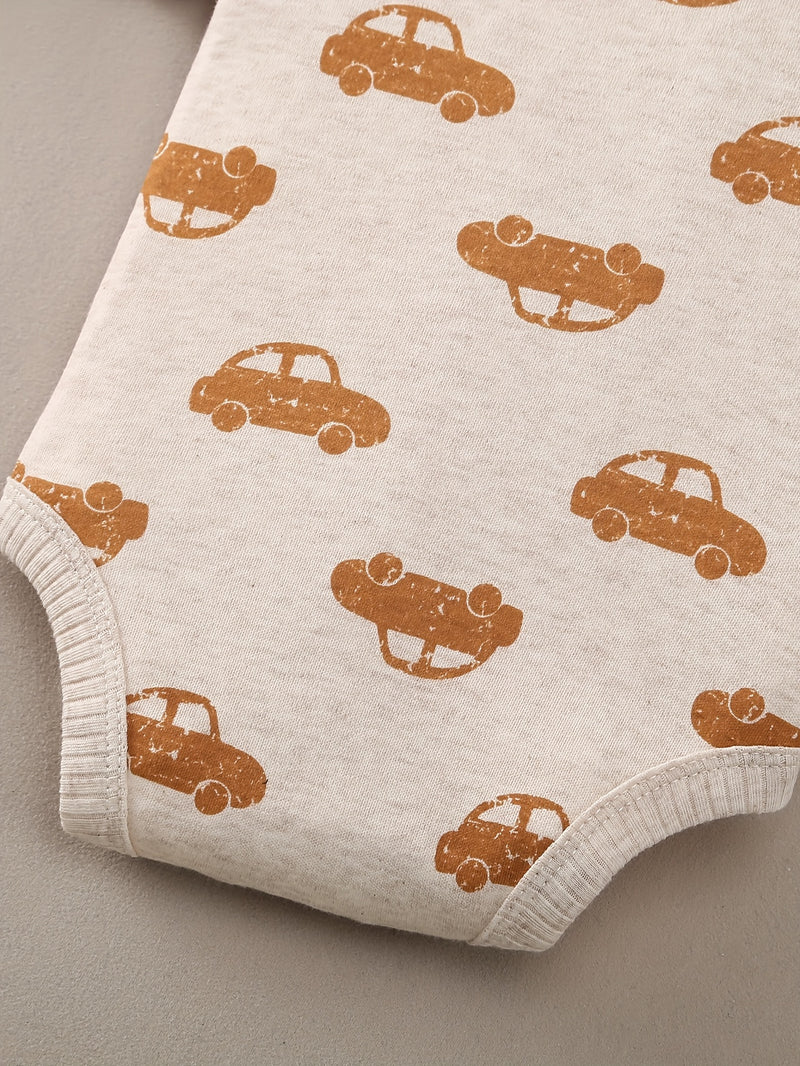 8pcs Newborn Baby Comfortable Bodysuit, Cartoon  and Animal Patterns.