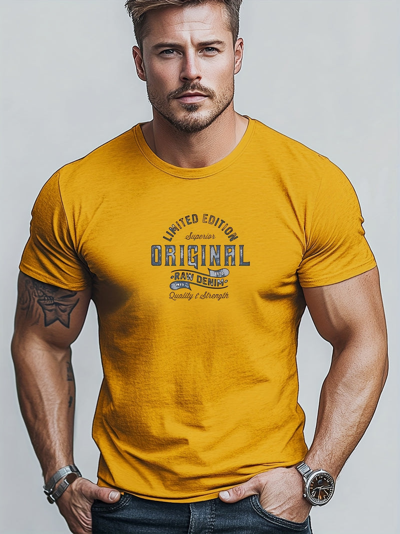 Men's Solid Color Short Sleeve T-Shirt.