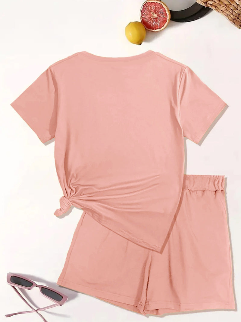 2pcs Women's Y2K Sportswear Suit - Shorts.