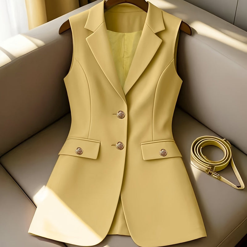 Ladies New Spring, Autumn And Winter Business Elegant Lapel Suit Vest.