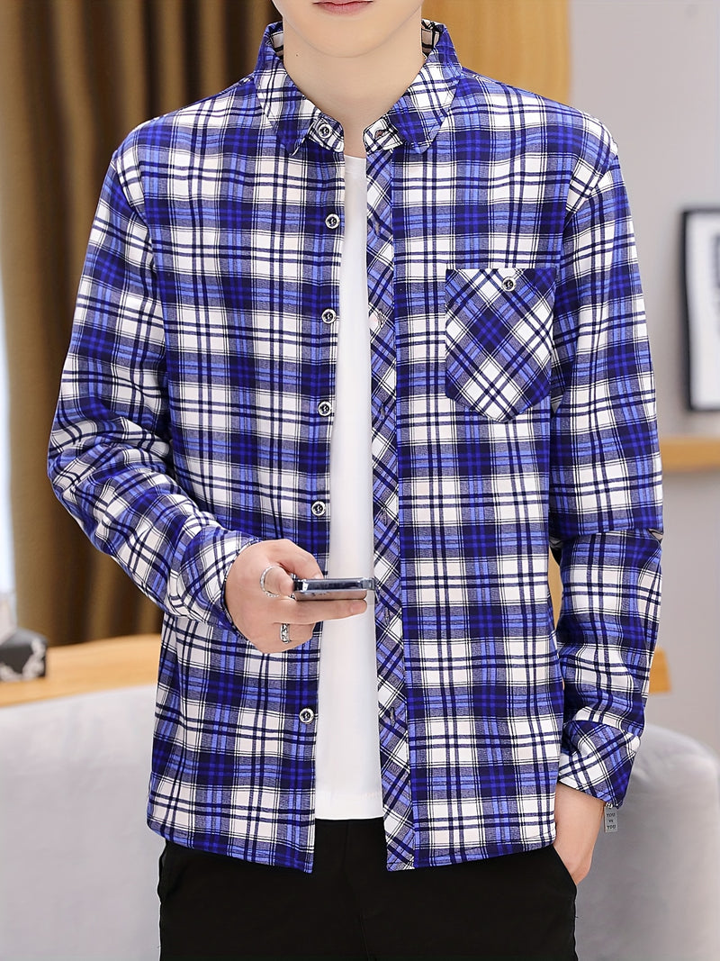 Set of 2 Long-Sleeve Men's Shirts for Autumn.