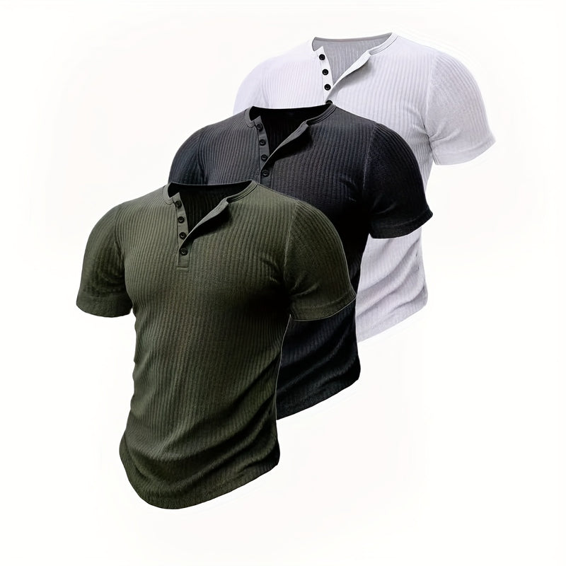 3pcs Men’s Short-Sleeved Fashion Trendy Top.