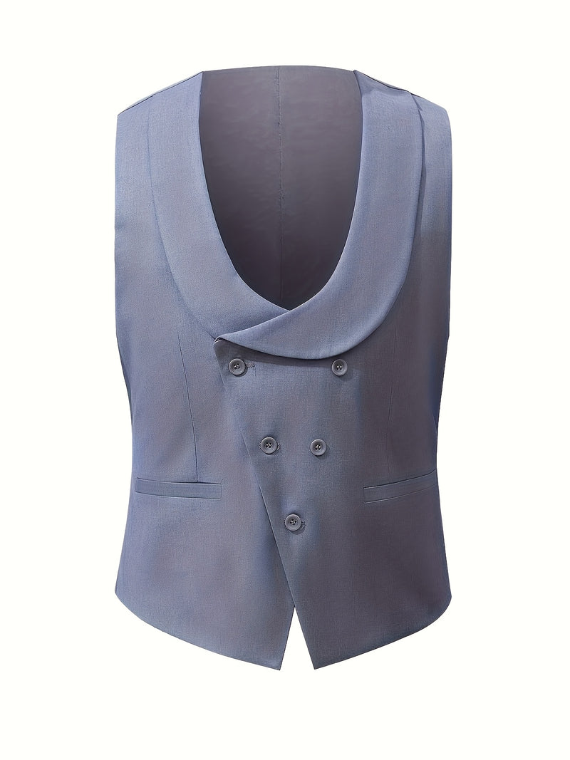 Men's 3pcs Suit Set, Blazer + Vest + Trousers, Groomsmen Business.