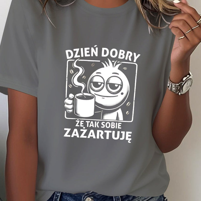 Women's T-Shirt Made of Pure in a Fun Polish Design.