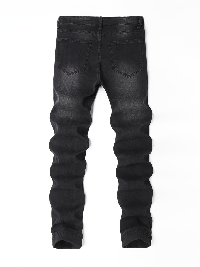 Men's Skinny Jeans with Distressed Knee holes.