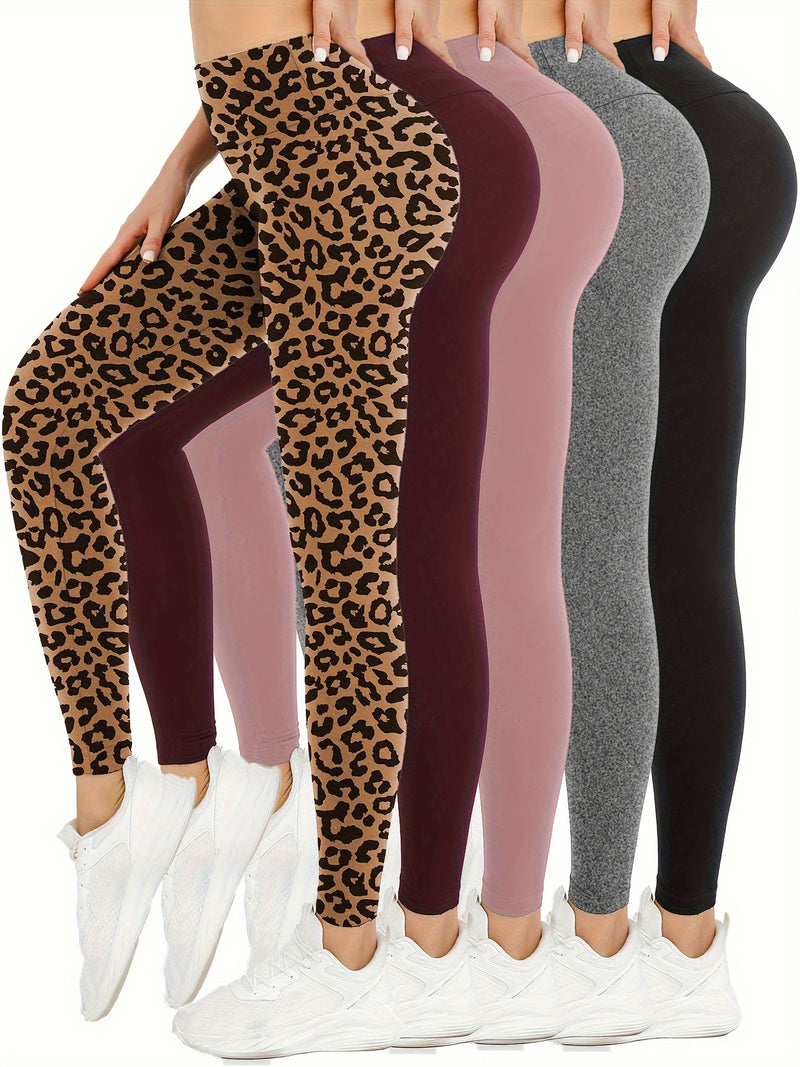 Set of 5 Ultra-Soft Leggings for Ladies.