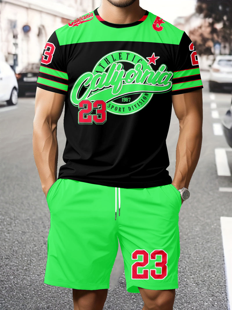 Casual Shorts Men's Trendy 2pcs Set.