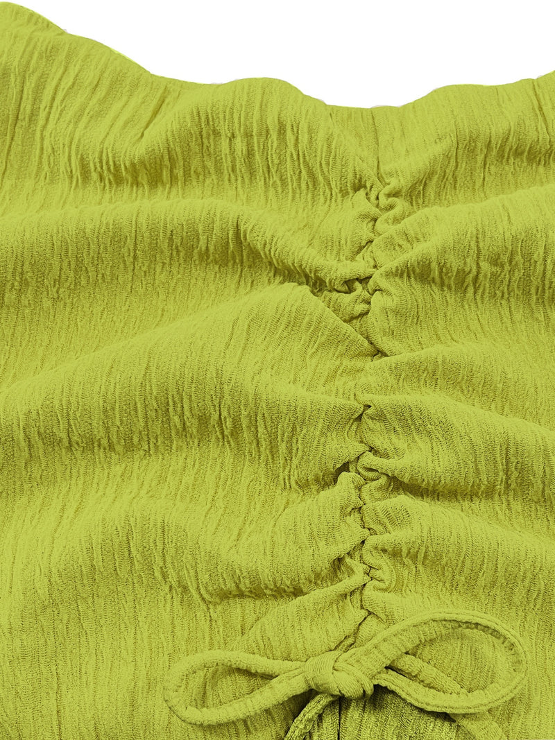 Women's Solid Color Pleated Fish Tail Skirt Set for Export.