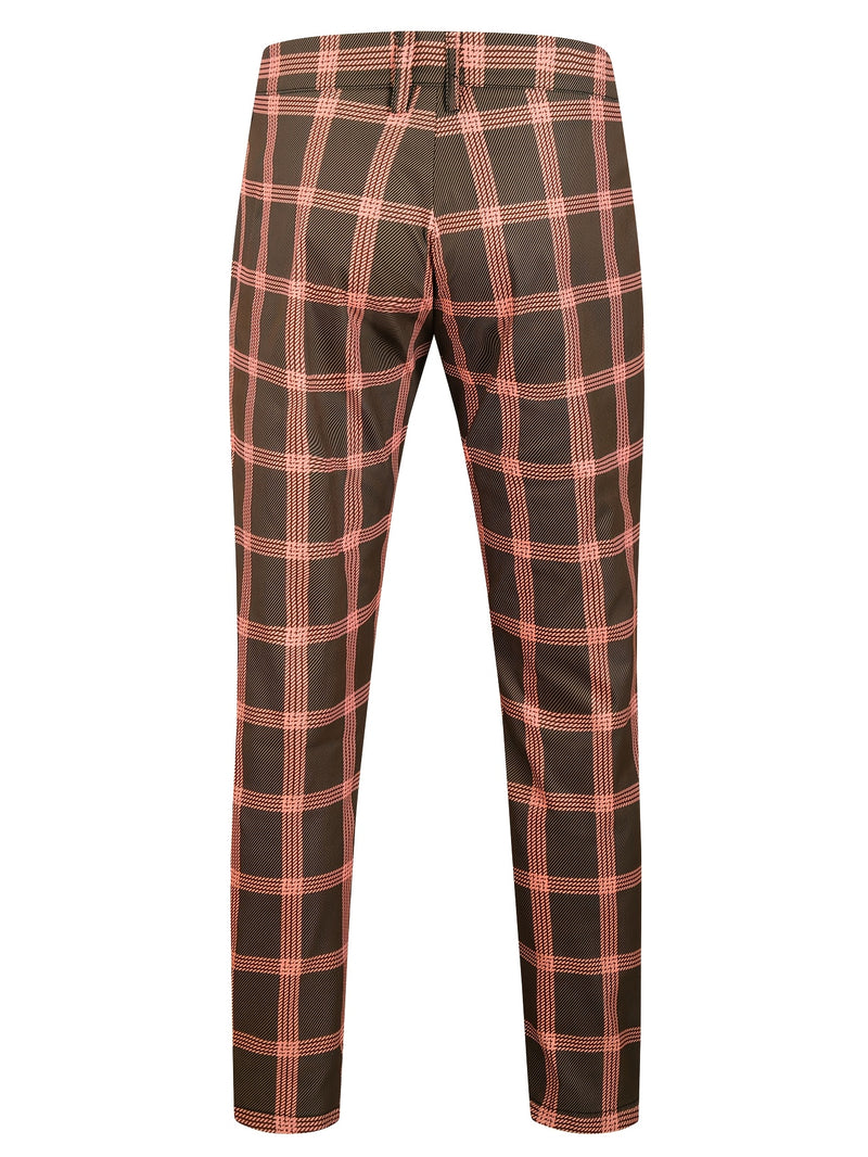 2pcs Men'S Casual Fashion Patchwork Plaid Suit | Non-Stretch Fabric.