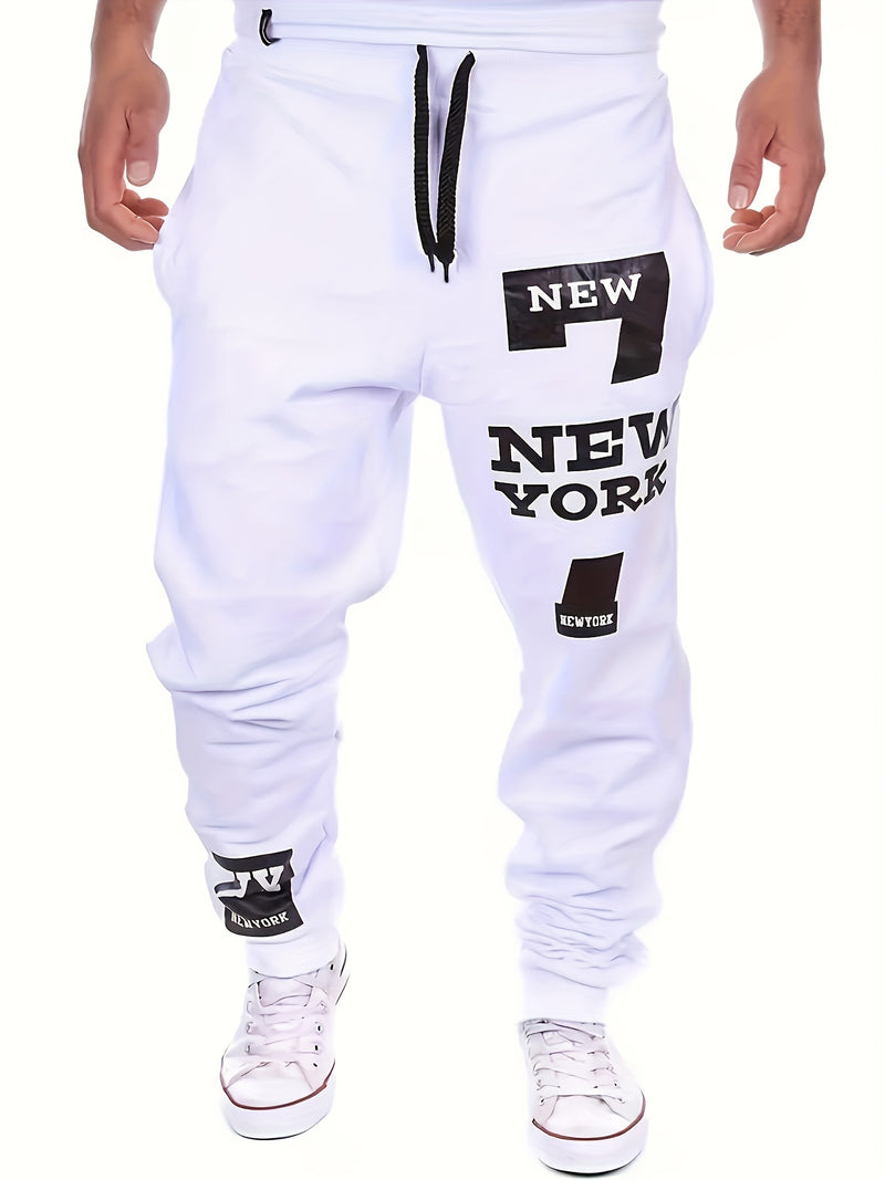 Men's New Fashion Letter Print Trendy Casual Sports Pants.