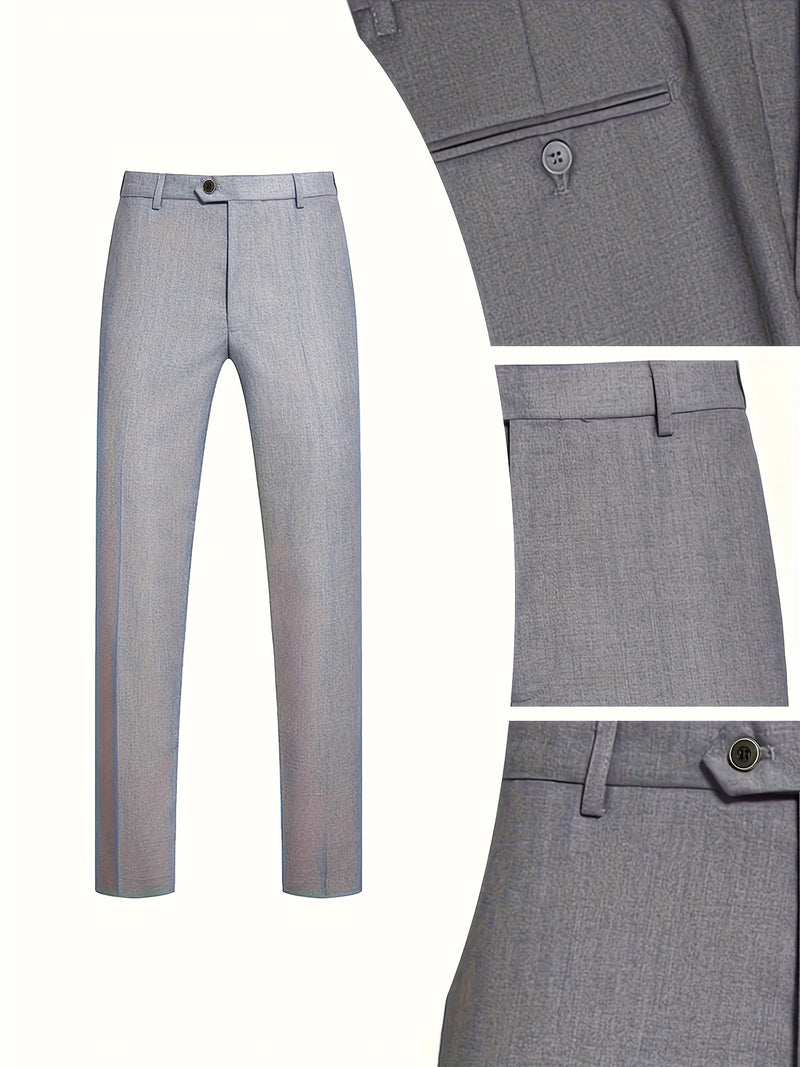 Men's 3pcs Suit with Notch Lapel, Business Formal Set, Includes Jacket.