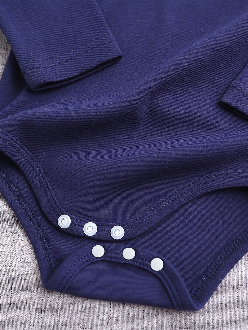3pcs Set of Random Pattern Boys Short-Sleeve Romper Bodysuits.
