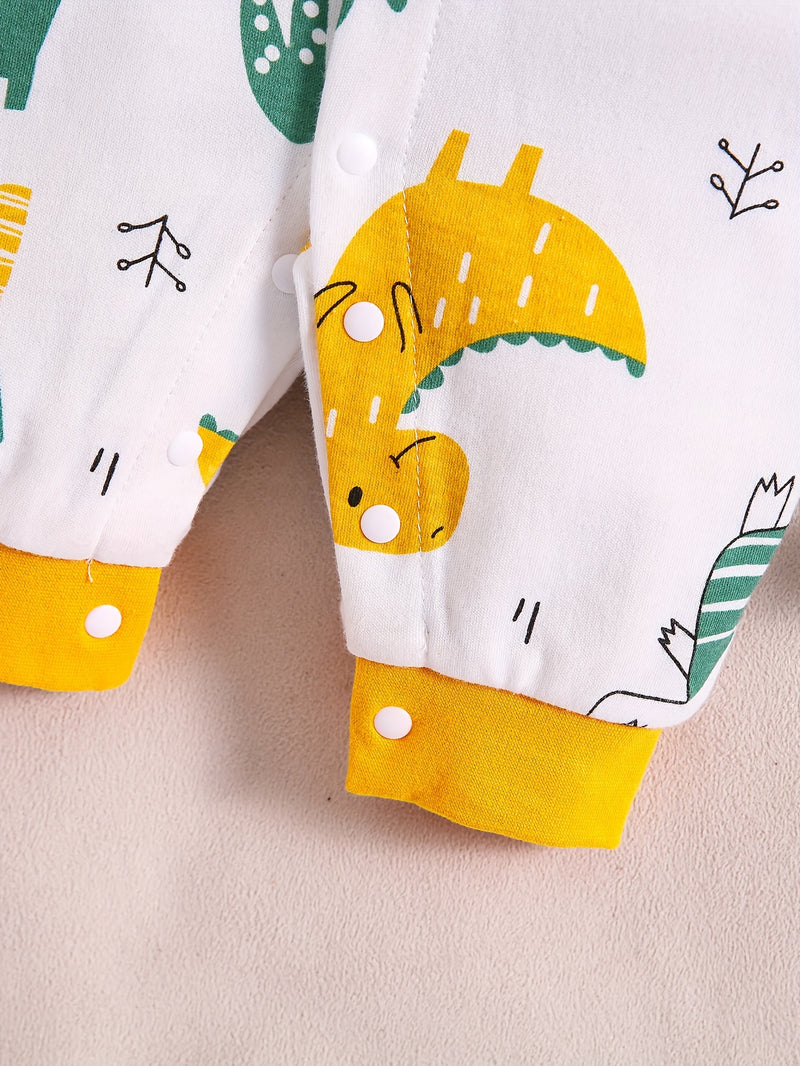 1pc Long Sleeve Knitted Bodysuit with Full Print.