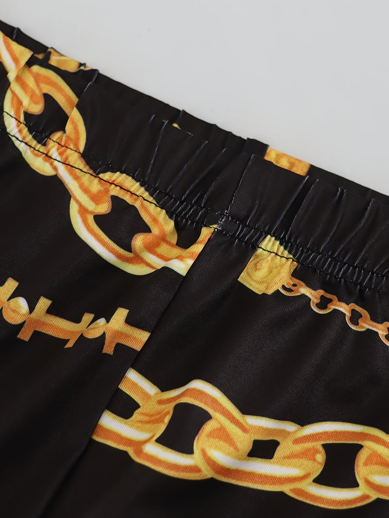 Women’s Long-Sleeve Printed Jacket Cape Leggings Two-Piece Set.