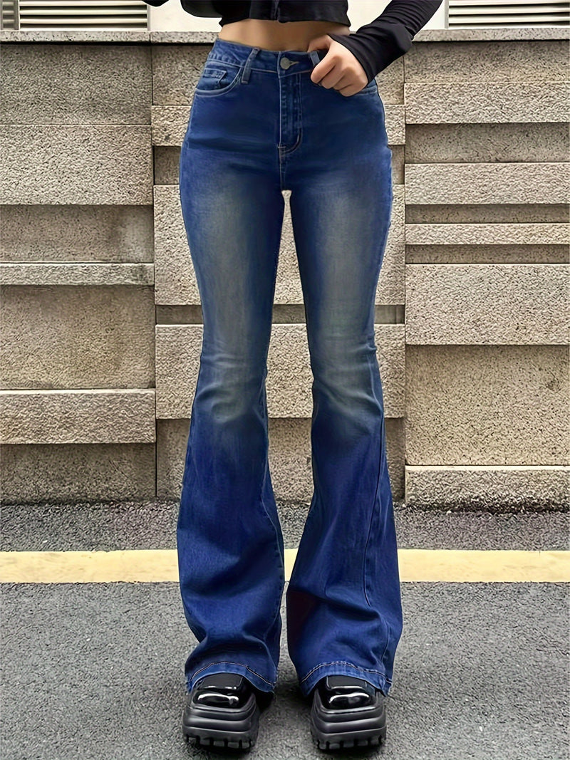 Women's High-Stretch Retro Flare Jeans.