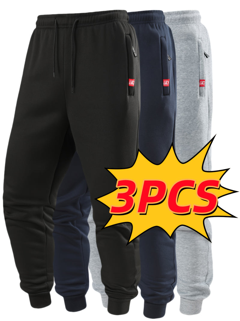 3pcs 4 Color Options, Casual Pants.