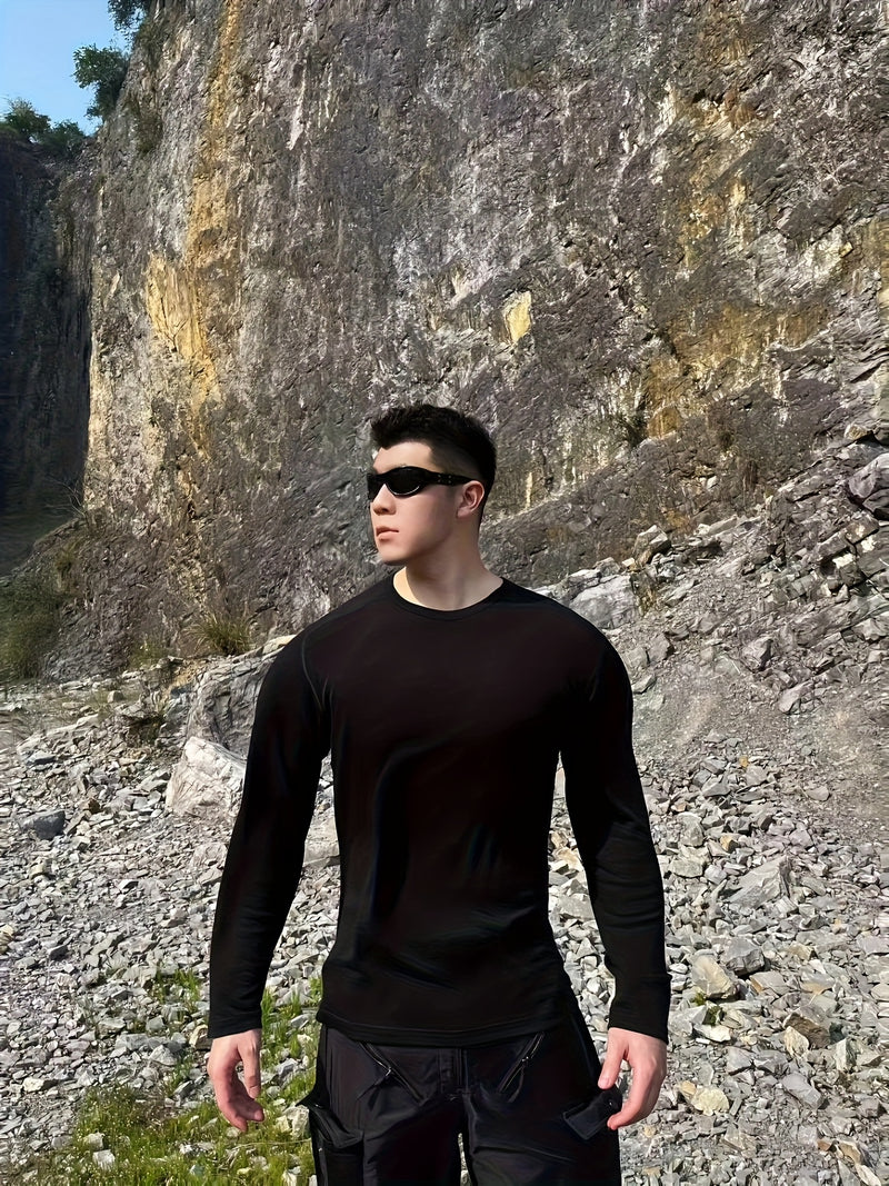Men's Outdoor Quick-Dry Base Layer for Running, Made of Velvet Velvet.