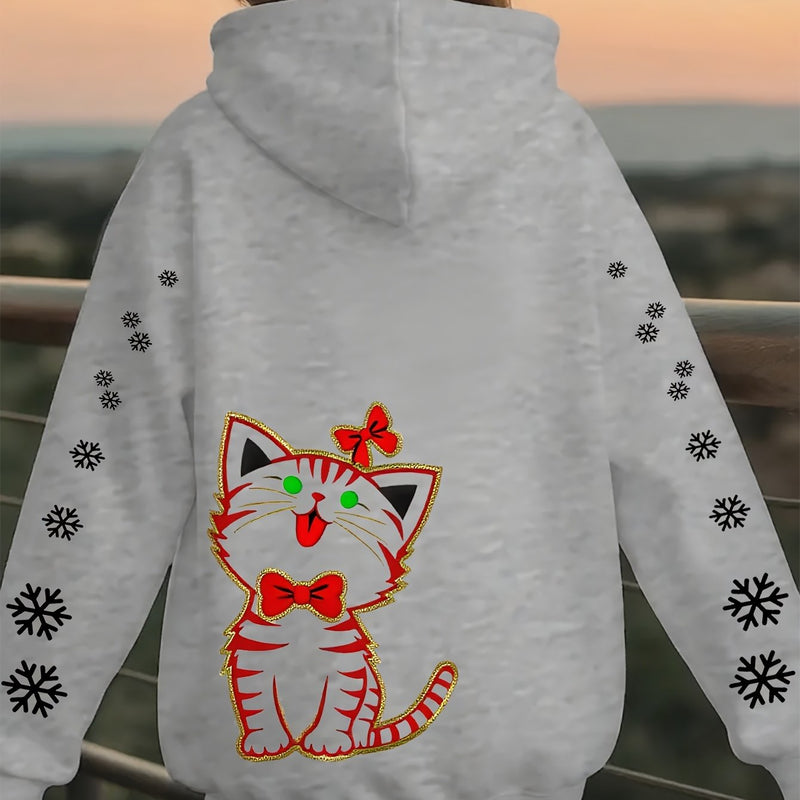 Women’s Kitten Butterfly Cat Paw Print Hoodie.