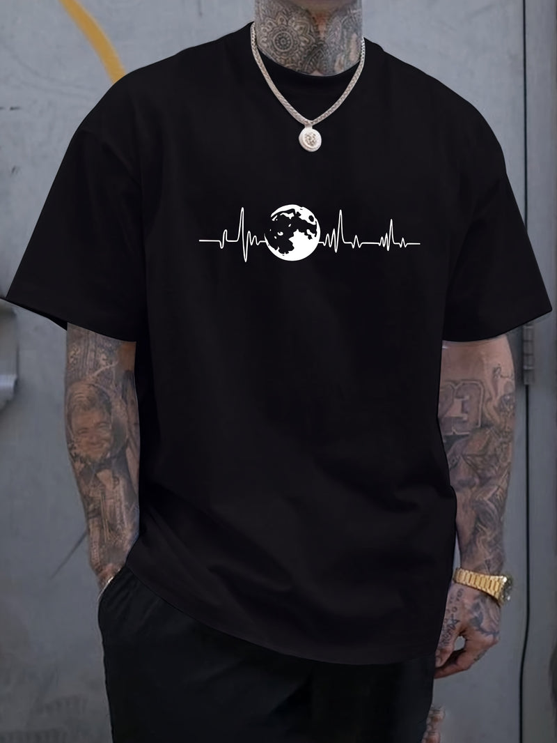 Plus Size Men’s Summer Short-Sleeve Graphic Print T-Shirt.