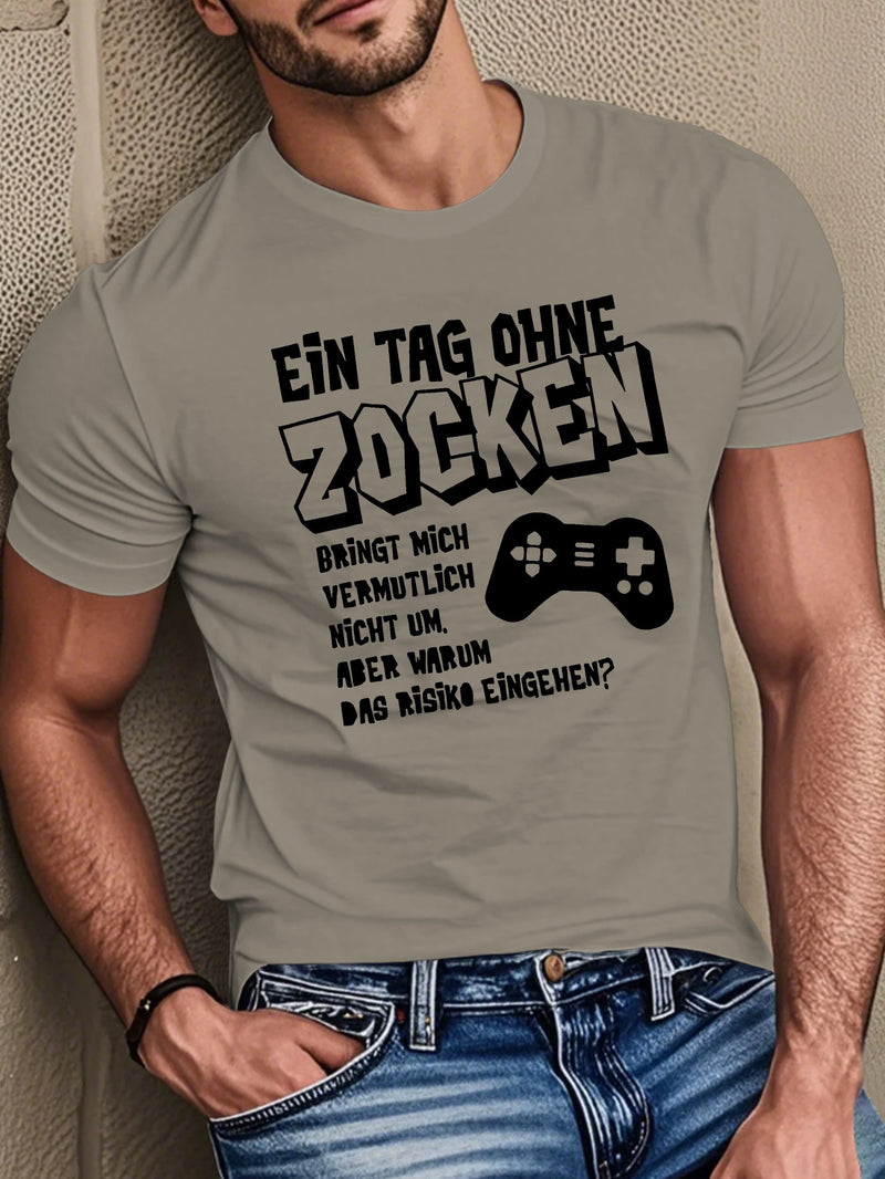 Men's Short-Sleeve Summer T-Shirt with German Streetwear Design.