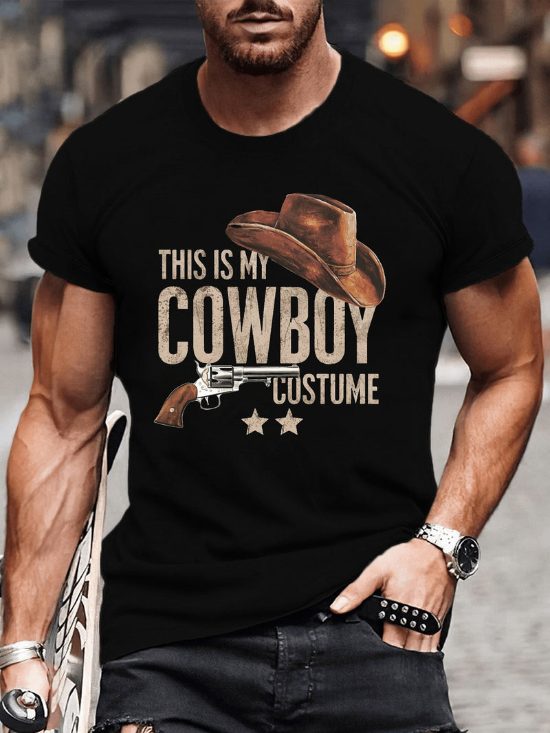 Men's Big & Tall Denim-Style Cowboy T-Shirt.