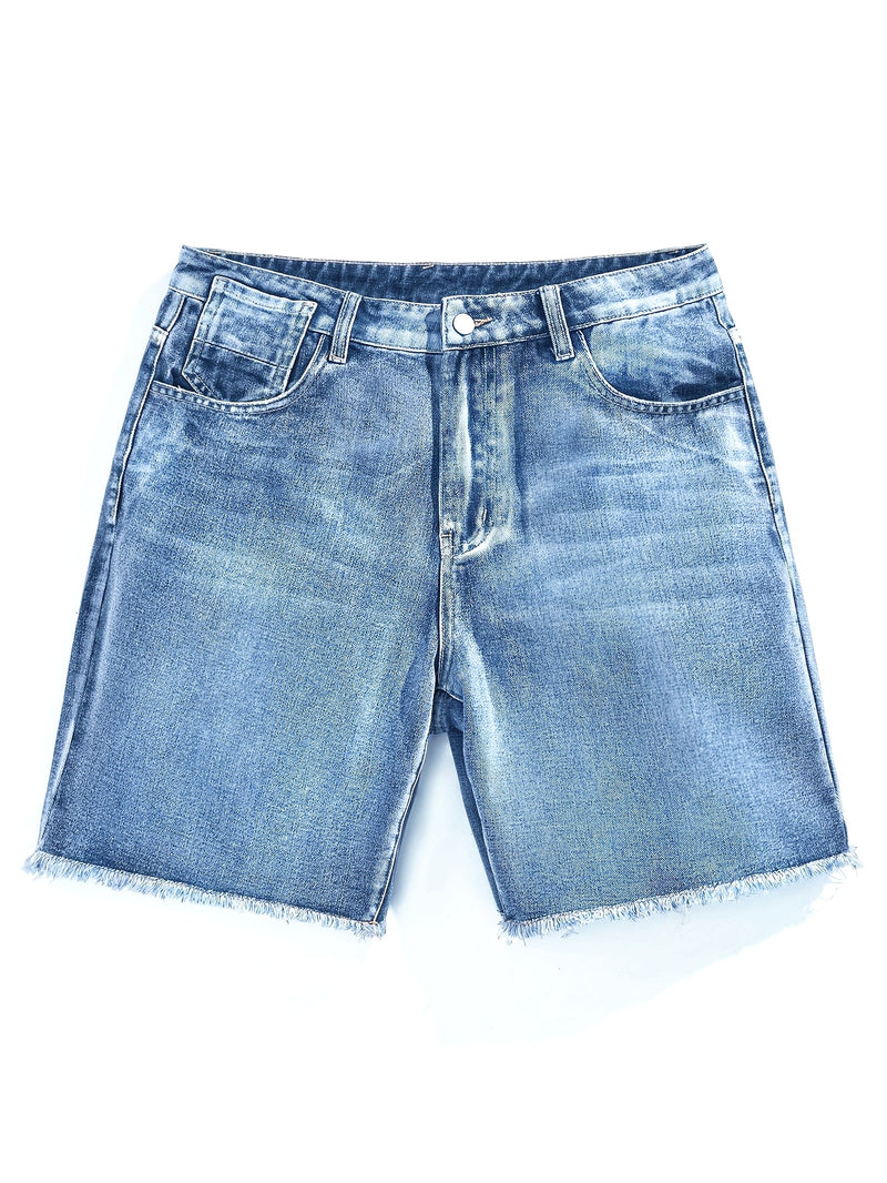 Men'S Summer Denim Shorts Combine a Trendy Fit with a Soft Texture.