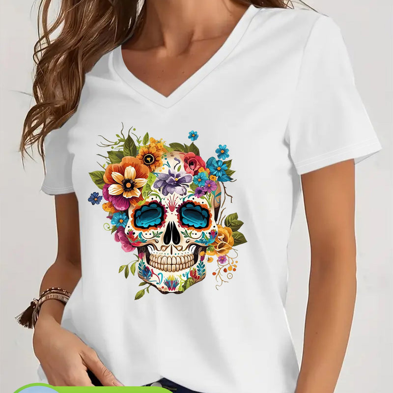 Women's V-Neck Short Sleeve T-Shirt.
