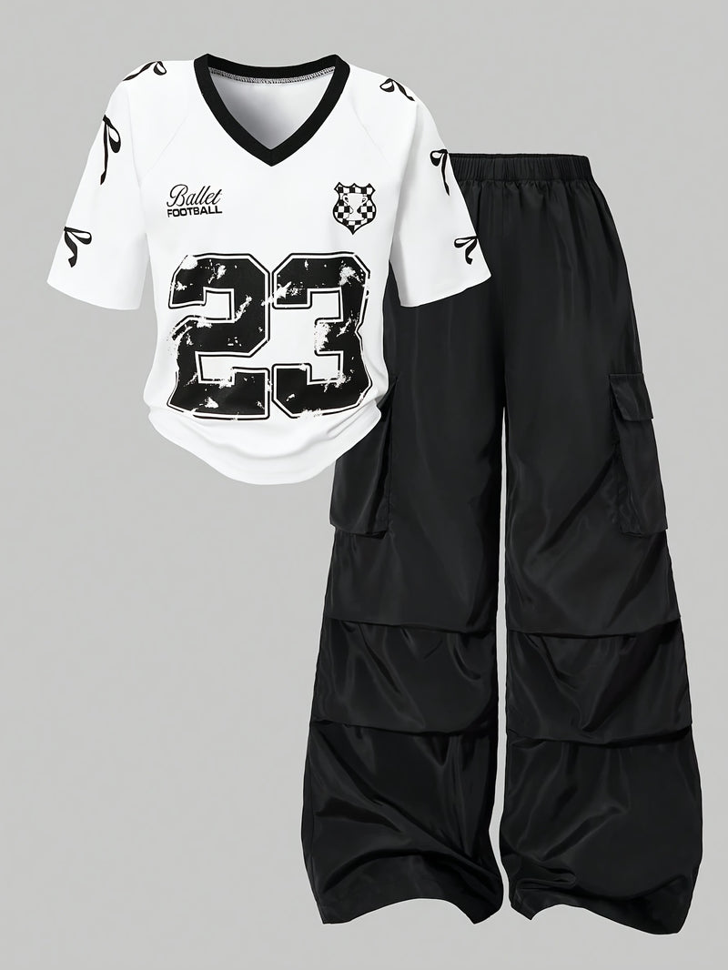 Women’s Fashion Casual T-Shirt and Pants Set.