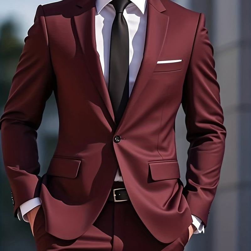 Set of 2 Men'S Formal And Wedding Suits,Tailored Jacket And Dress Trousers.