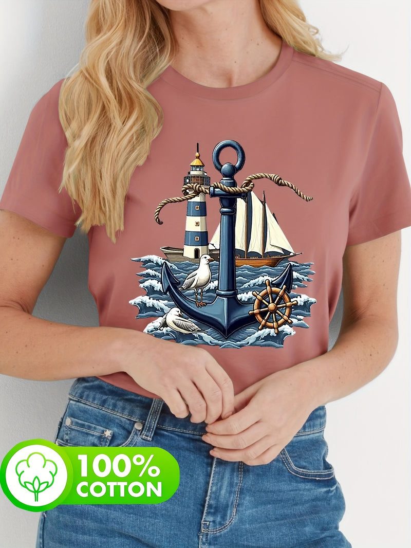 Women’s Short-Sleeve Round Neck T-Shirt.