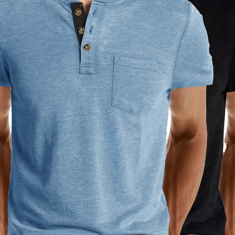 2pcs Set of Stylish Short-Sleeve T-Shirts for Men.