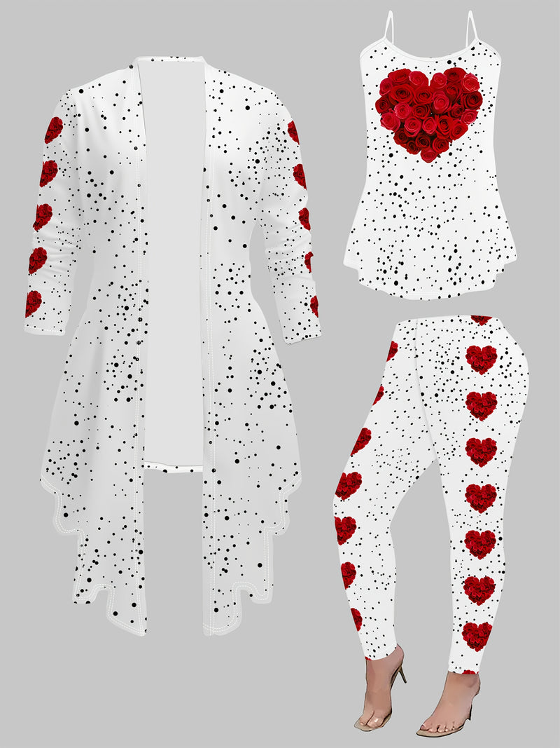 Women’s Fashionable Free Mix-and-Match Heart Rose Print.
