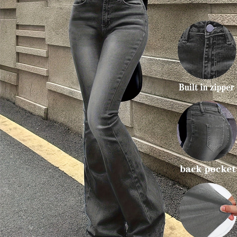 Women's High-Stretch Retro Flare Jeans.