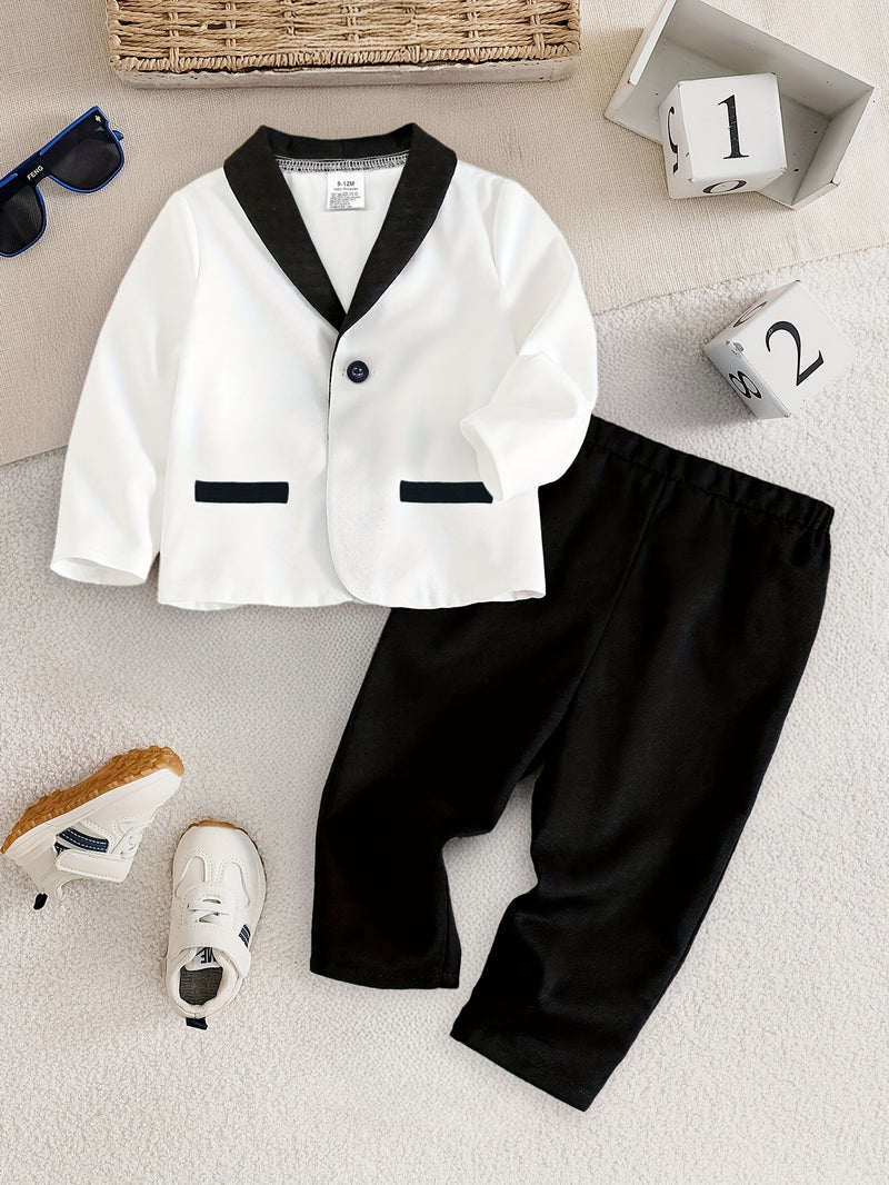 2pcs Set: European and American Style Gentleman's Handsome Suit.