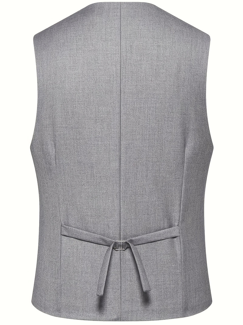 Men's 3pcs Suit with Notch Lapel, Business Formal Set, Includes Jacket.