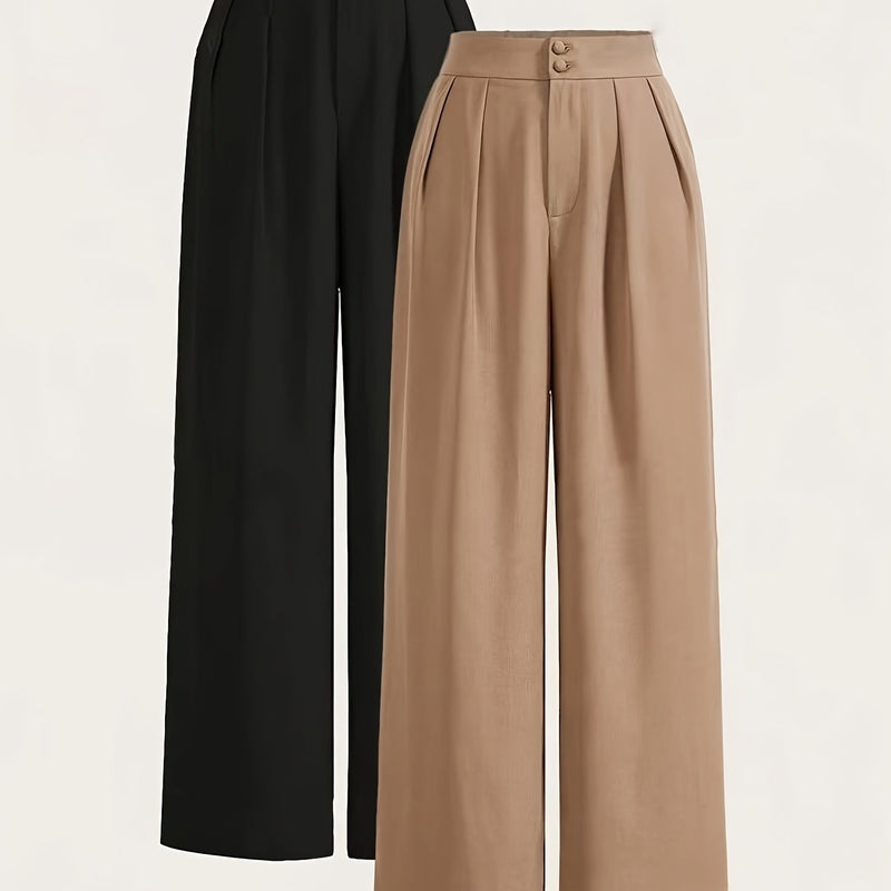 High-Waisted Wide-Leg Pants Two-Piece Set for Women.