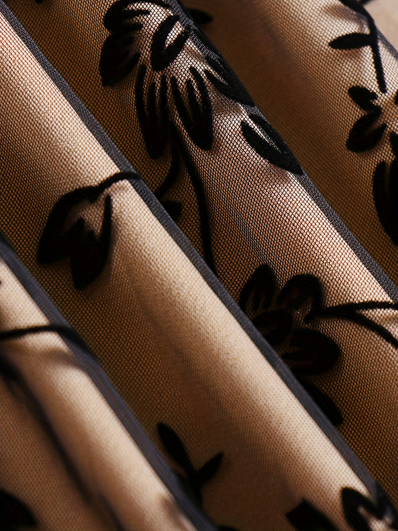 Elegant New High-Waisted Mesh Embroidered Skirt Loose A-Line Dress for Women.